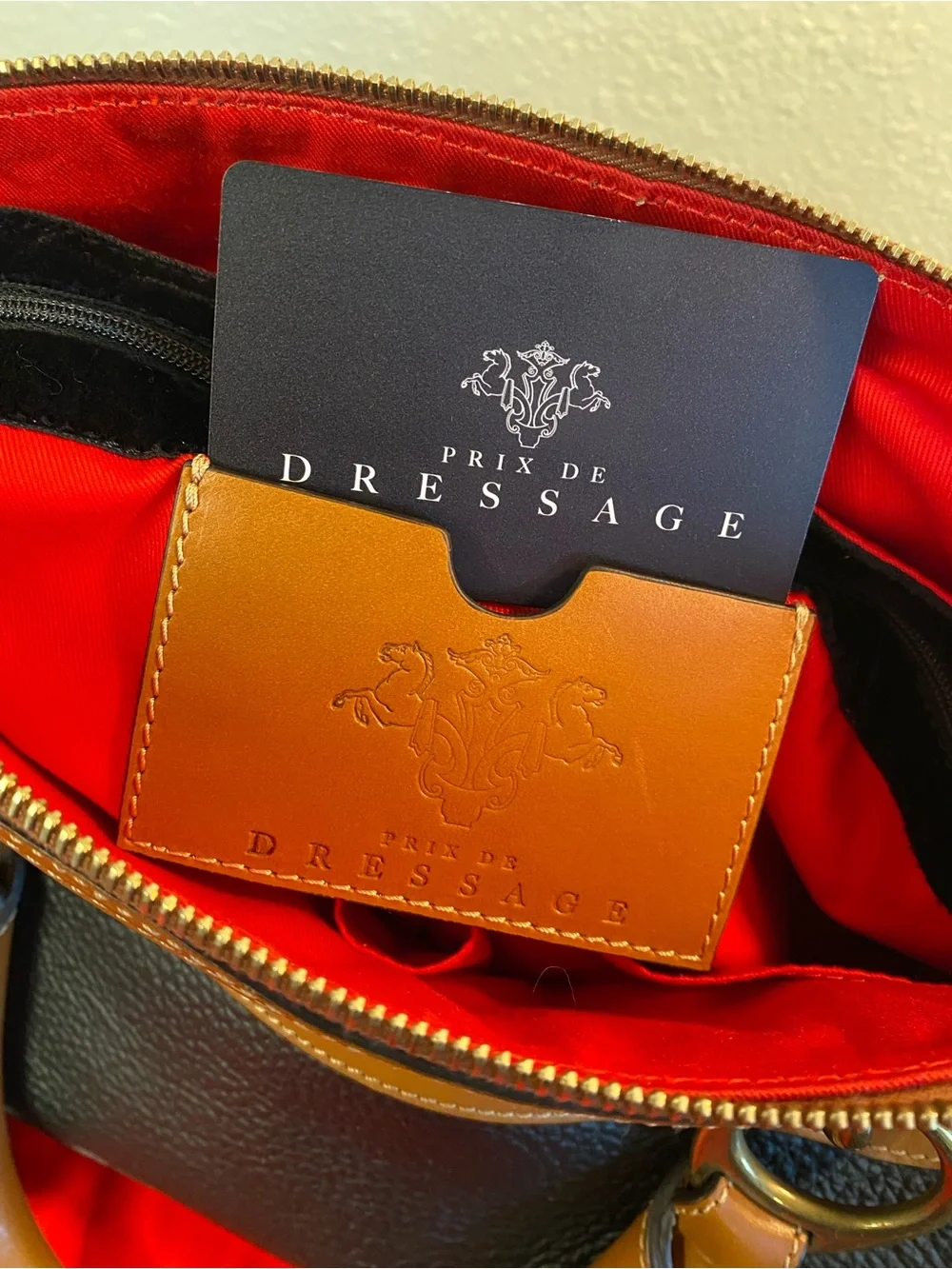 Prix de Dressage Leather Satchel Navy Tan Equestrian Quiet Luxury Bag